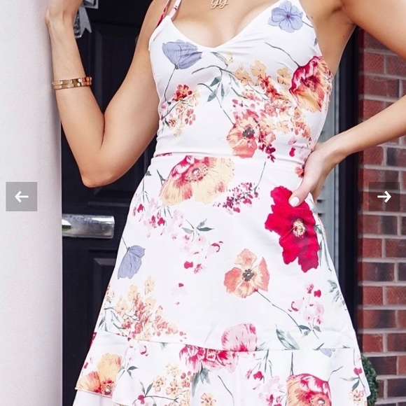 PARISIAN FLORAL PRINT  MINI DRESS - Picture 1 of 4